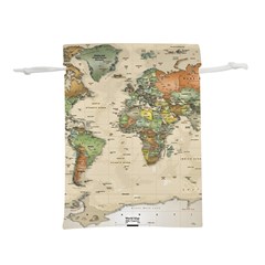 Vintage World Map Aesthetic Lightweight Drawstring Pouch (l) by Cemarart