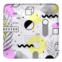 Graphic Design Geometric Background Square Glass Fridge Magnet (4 Pack) by Grandong