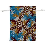 Authentic Aboriginal Art - Wetland Dreaming Lightweight Drawstring Pouch (XL) Back
