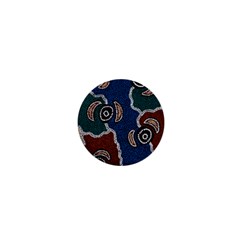 Authentic Aboriginal Art - Riverside Dreaming 1  Mini Magnets by hogartharts
