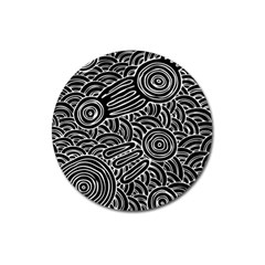 Authentic Aboriginal Art - Meeting Places Magnet 3  (round) by hogartharts