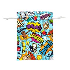 Vintage Tattoos Colorful Seamless Pattern Lightweight Drawstring Pouch (m) by Bedest