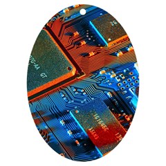Gray Circuit Board Electronics Electronic Components Microprocessor Uv Print Acrylic Ornament Oval by Cemarart