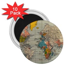 Vintage World Map 2 25  Magnets (10 Pack)  by Proyonanggan