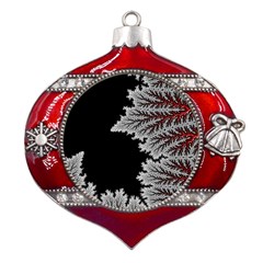 Astrology Surreal Surrealism Trippy Visual Art Metal Snowflake And Bell Red Ornament by Bedest