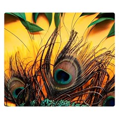 Sunset Illustration Water Night Sun Landscape Grass Clouds Painting Digital Art Drawing Premium Plush Fleece Blanket (small) by Cemarart