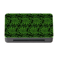 Green Floral Pattern Floral Greek Ornaments Memory Card Reader With Cf by nateshop