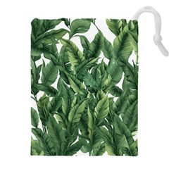 Tropical Leaves Drawstring Pouch (4xl) by goljakoff