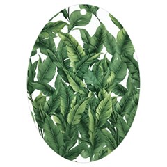Tropical Leaves Uv Print Acrylic Ornament Oval by goljakoff