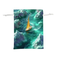 Mountain Birds River Sunset Nature Lightweight Drawstring Pouch (l) by Cemarart