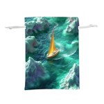 Double Exposure Flower Lightweight Drawstring Pouch (L) Back