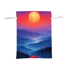 Valley Night Mountains Lightweight Drawstring Pouch (l) by Cemarart