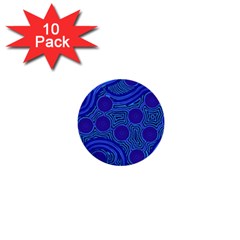 Authentic Aboriginal Art - Rivers Around Us 1  Mini Buttons (10 Pack)  by hogartharts