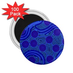 Authentic Aboriginal Art - Rivers Around Us 2 25  Magnets (100 Pack)  by hogartharts