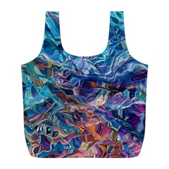 Kaleidoscopic Currents Full Print Recycle Bag (l) by kaleidomarblingart
