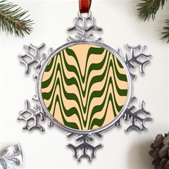 Swirl Pattern Abstract Marble Metal Large Snowflake Ornament by Cemarart