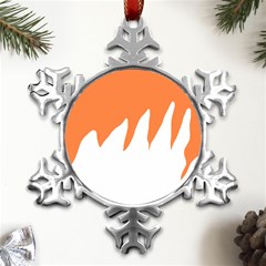 Orange Background Halloween Metal Small Snowflake Ornament by Cemarart