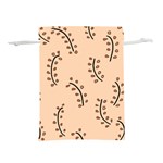 Leaves Plants Dots Pattern Lightweight Drawstring Pouch (L) Front