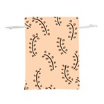 Leaves Plants Dots Pattern Lightweight Drawstring Pouch (L) Back