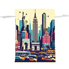 Skyscrapers City Usa Lightweight Drawstring Pouch (xl) by Cemarart