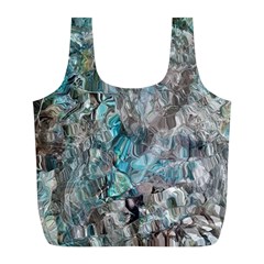 Mono Turquoise Blend Full Print Recycle Bag (l) by kaleidomarblingart