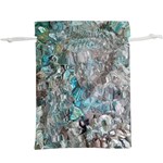 Mono Turquoise blend Lightweight Drawstring Pouch (XL) Back