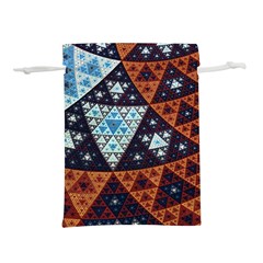 Fractal Triangle Geometric Abstract Pattern Lightweight Drawstring Pouch (l) by Cemarart