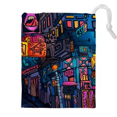 Wallet City Art Graffiti Drawstring Pouch (4xl) by Bedest