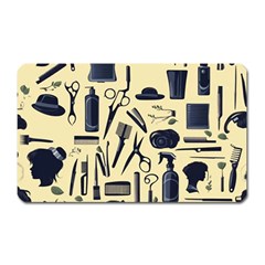 Elegant Hairdresser Pattern Cream Magnet (rectangular) by TetiBright