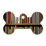 Book Nook Books Bookshelves Comfortable Cozy Literature Library Study Reading Reader Reading Nook Ro Dog Tag Bone (Two Sides) Back