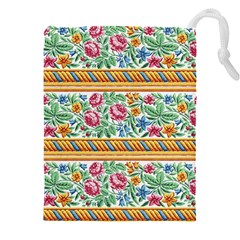 Flower Pattern Art Vintage Blooming Blossom Botanical Nature Famous Drawstring Pouch (4xl) by Maspions