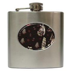 Vintage Tattoos Nautical Hip Flask (6 Oz) by Apen