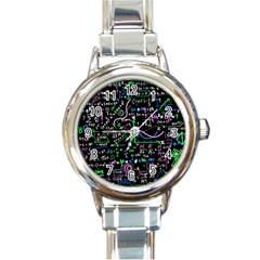 Math Linear Mathematics Education Circle Background Round Italian Charm Watch by Apen