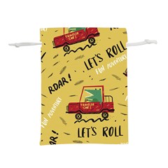 Childish Seamless Pattern With Dino Driver Lightweight Drawstring Pouch (m) by Apen
