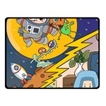 Astronaut Moon Monsters Spaceship Universe Space Cosmos Two Sides Fleece Blanket (Small) 45 x34  Blanket Back