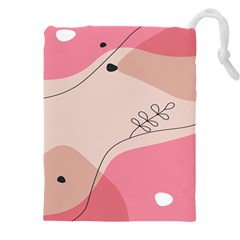 Pink Pattern Line Art Texture Minimalist Design Drawstring Pouch (4xl) by Maspions