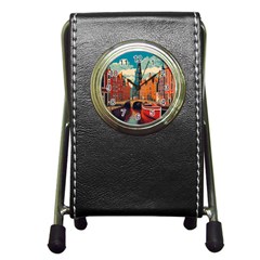 London England Bridge Europe Buildings Architecture Vintage Retro Town City Pen Holder Desk Clock by Maspions