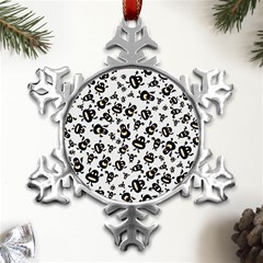 Bacteria Virus Monster Pattern Metal Small Snowflake Ornament by Bedest