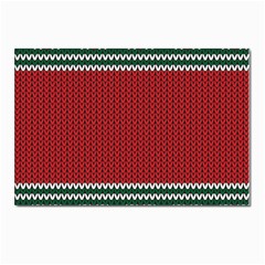 Christmas Pattern, Fabric Texture, Knitted Red Background Postcards 5  X 7  (pkg Of 10) by nateshop