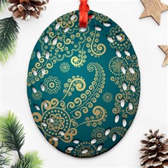 European Pattern, Blue, Desenho, Retro, Style Ornament (oval Filigree) by nateshop