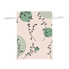 Plants Pattern Design Branches Branch Leaves Botanical Boho Bohemian Texture Drawing Circles Nature Lightweight Drawstring Pouch (l) by Maspions