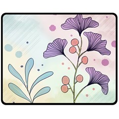 Flower Paint Flora Nature Plant Fleece Blanket (medium) by Maspions