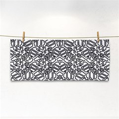 Monochrome Maze Design Print Hand Towel by dflcprintsclothing