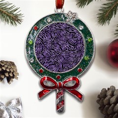 Enigmatic Plum Mosaic Metal X mas Lollipop With Crystal Ornament by dflcprintsclothing