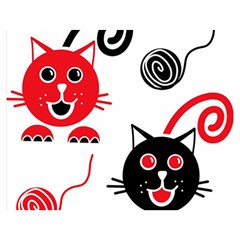 Cat Little Ball Animal Two Sides Premium Plush Fleece Blanket (teen Size) by Maspions