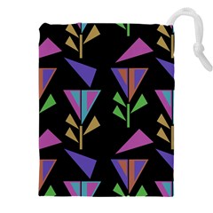 Abstract Pattern Flora Flower Drawstring Pouch (4xl) by Maspions