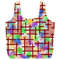 Pattern-repetition-bars-colors Full Print Recycle Bag (xl) by Maspions
