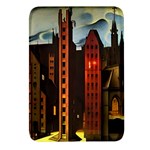 Sci-fi Futuristic Science Fiction City Neon Scene Artistic Technology Machine Fantasy Gothic Town Bu Rectangular Glass Fridge Magnet (4 pack) Front