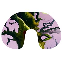 Outdoors Night Full Moon Setting Scene Woods Light Moonlight Nature Wilderness Landscape Travel Neck Pillow by Posterlux