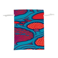 Vintage Ornate Mushroom Leafage Wallpaper Lightweight Drawstring Pouch (s) by Apen